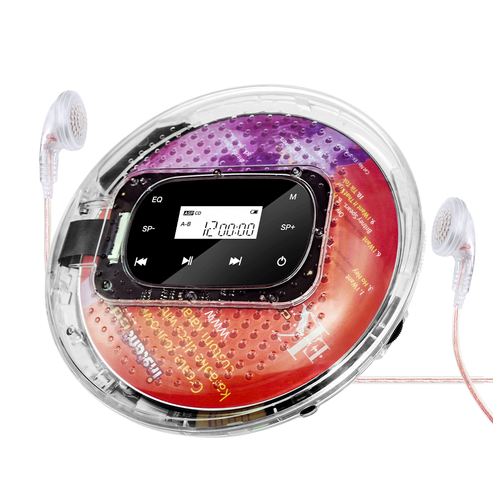 Jogging con le tue melodie: lettore CD portatile trasparente di Tompire